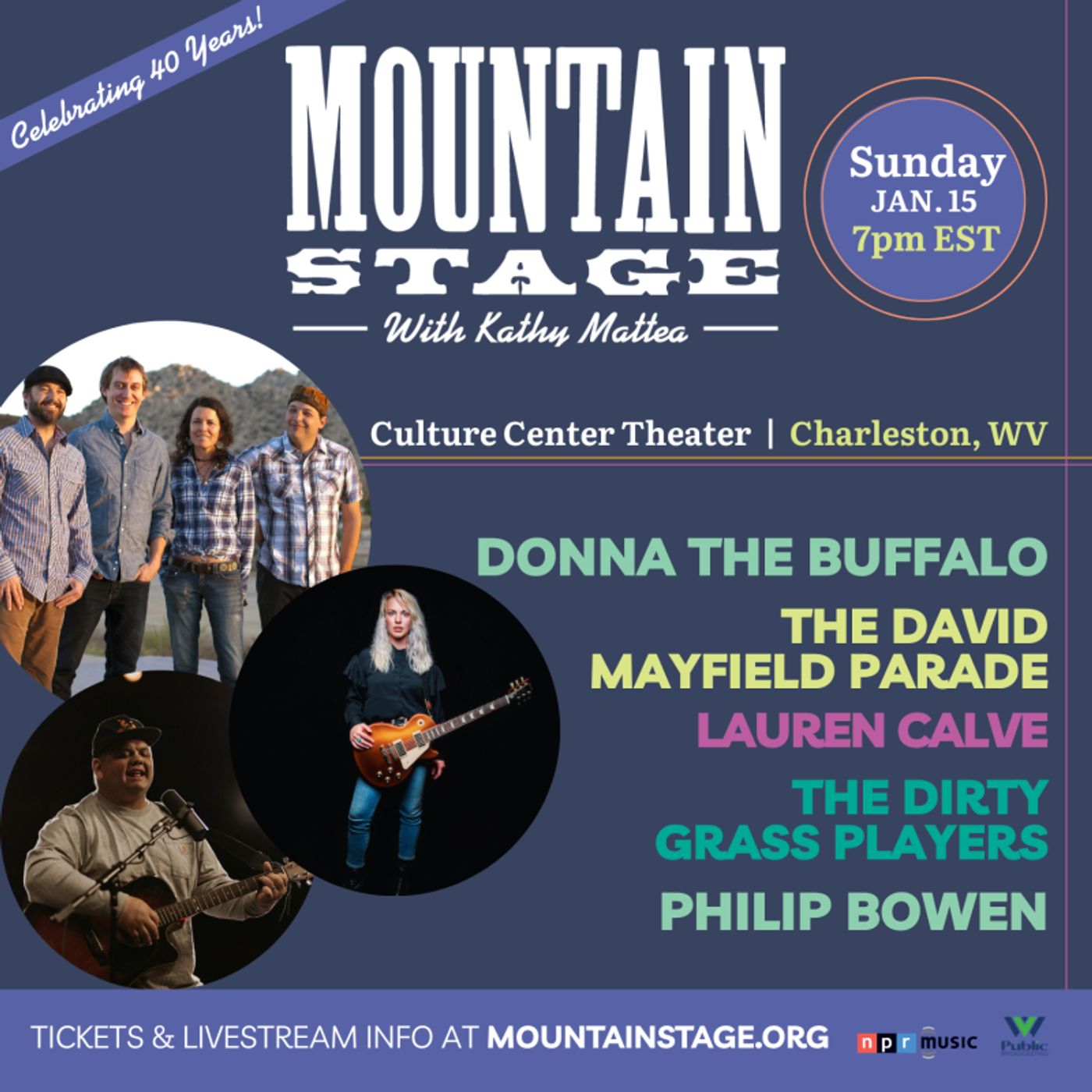 MOUNTAIN STAGE TO CELEBRATE 40TH ANNIVERSARY THIS WEEKEND at Culture Center Theater  Image