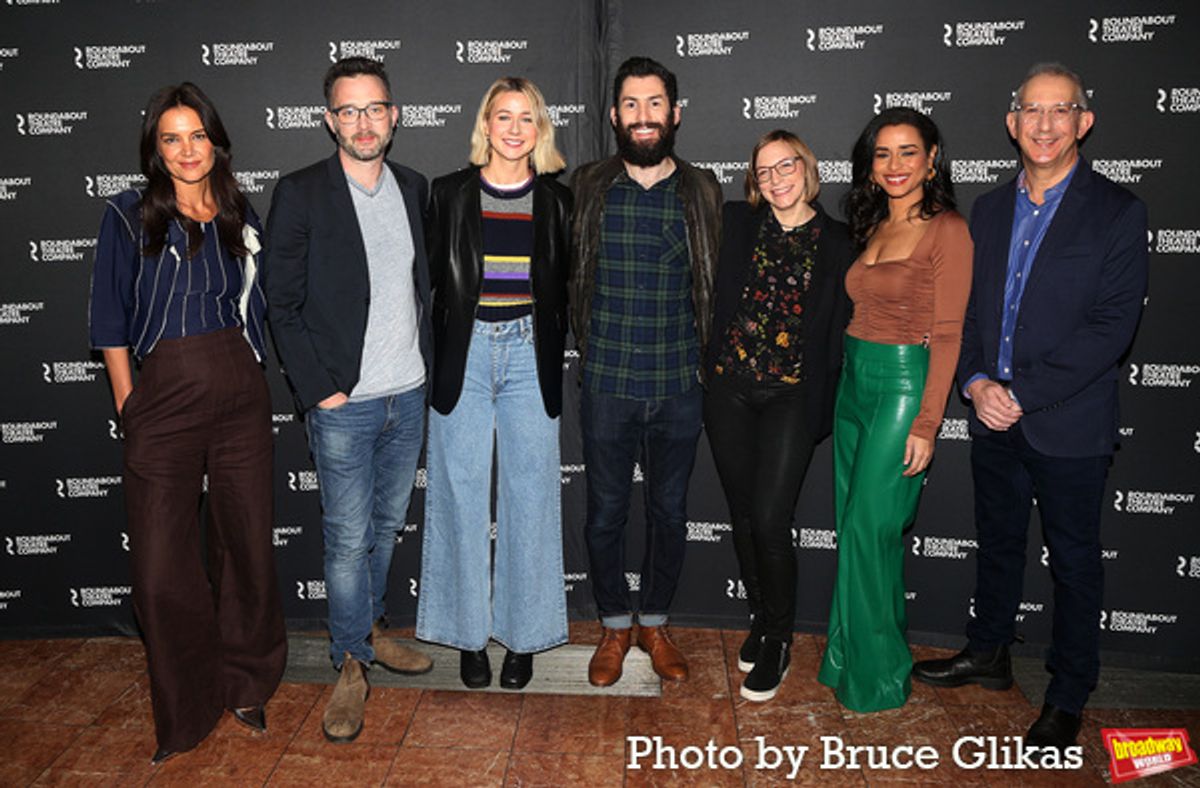 Katie Holmes, Eddie Kaye Thomas, Lucy Freyer, Dave Klasko, Playwright Anna Ziegler, Sarah Cooper and Director Barry Edelstein at 