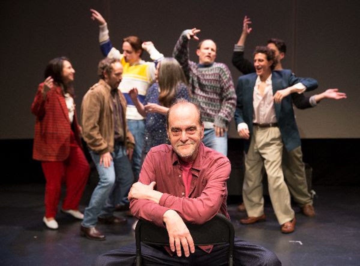 Playwright/director Eduardo Machado with the cast
 at 