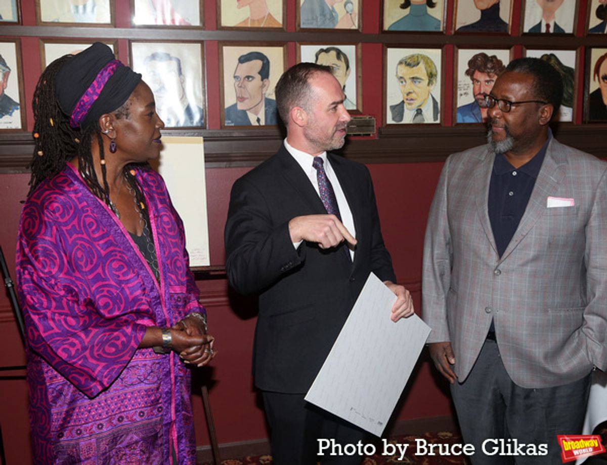 Sharon D Clarke, Sardis Co-Owner/ Manager Sean Ricketts and Wendell Pierce  at 