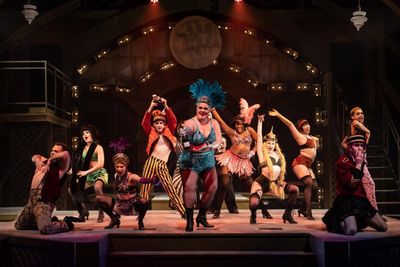 Neala Barron and the cast of  CABARET  Photo