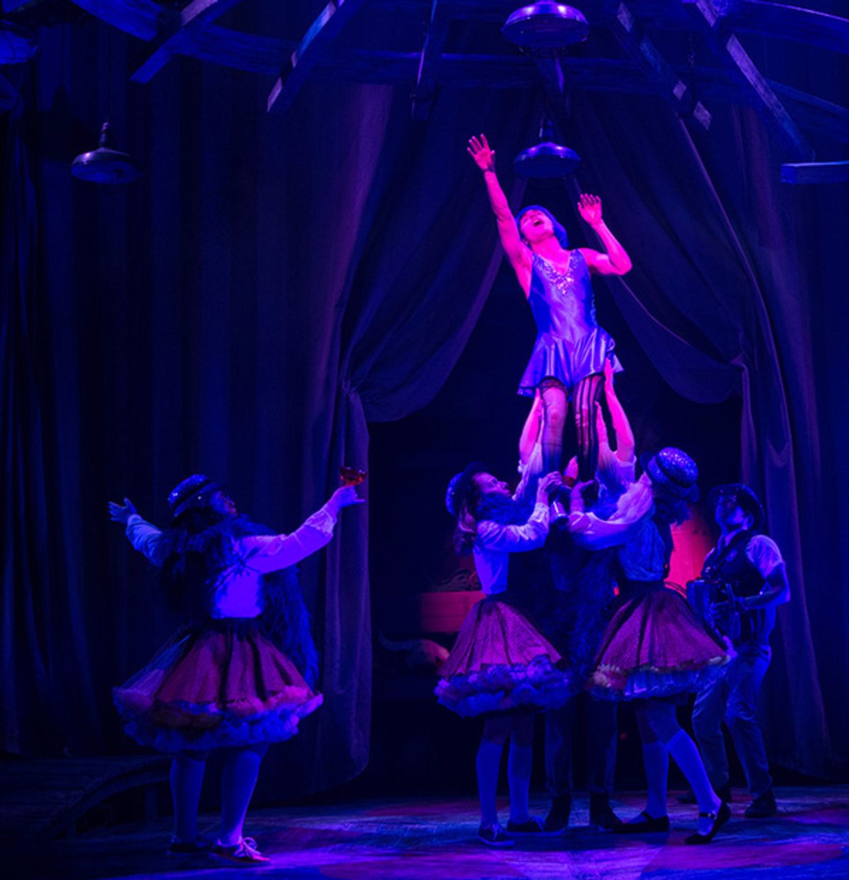 (top) Nick Martinez with (l to r) Gabrielle Dominique, Shinah Hey, Ashlyn Maddox and Matthew Boyd Snyder  at 