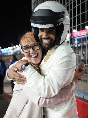 Lucien Laviscount and his mother Photo