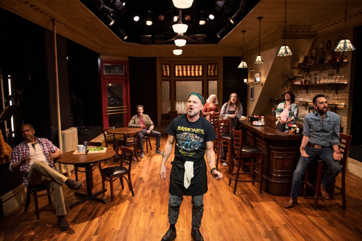 Norbert Leo Butz (Jacob, center) with (l-r) Kevyn Morrow, Ben Rosenfield,
Mary Beth Peil, Lena Pepe, Esteban Andres Cruz and 
George Abud 
 at 