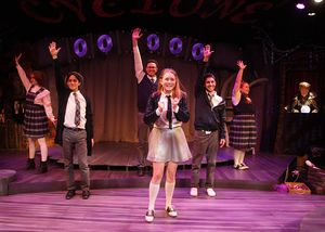 Em Flosi as Jane Doe, Wyatt Hatfield as Noel Gruber, Jaylen Baham as Ricky Potts, Haley Wolff as Ocean O’Connell Rosenberg, Jared Machado as Mischa Bachinski, Rose Pell as Constance Blackwood, and Robert Foran as The Amazing Karnak @ BroadwayWorld Em Flosi as Jane Doe, Wyatt Hatfield as Noel Gruber, Jaylen Baham as Ricky Potts, Ha Photo