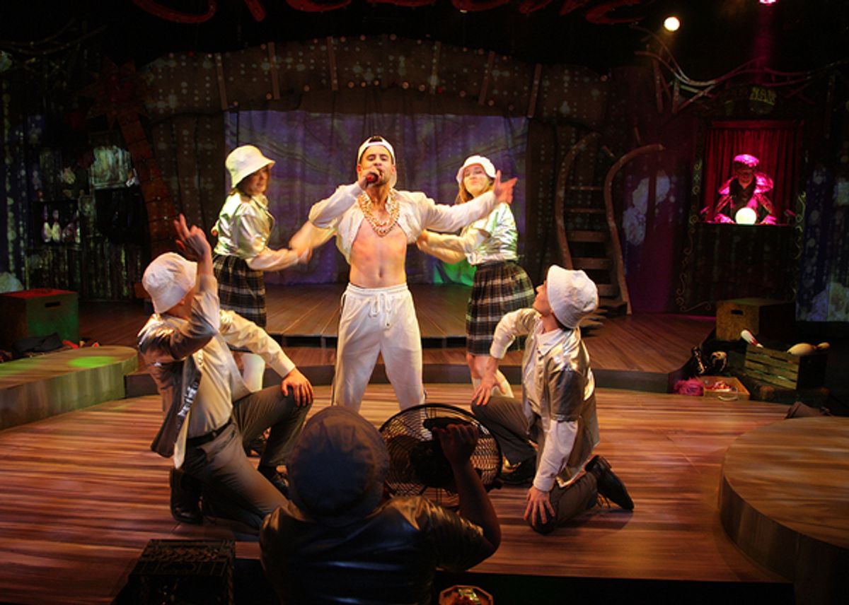 Jaylen Baham, Em Flosi, Jared Machado as Mischa Bachinski, Haley Wolff, Wyatt Hatfield, and Robert Foran as The Amazing Karnak at 