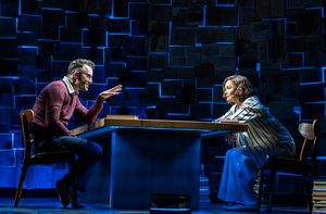 0137 (l to r): Eddie Kaye Thomas (Abe) and Katie Holmes (Julia Cheever) in Roundabout Theatre Company’s production of The Wanderers. Photo by Joan Marcus. @ BroadwayWorld 0137 (l to r): Eddie Kaye Thomas (Abe) and Katie Holmes (Julia Cheever) in Roundabout Photo