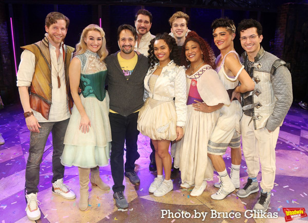 Stark Sands, Betsy Wolfe, Lin-Manuel Miranda, Paulo Szot, Lorna Courtney, Ben Jackson Walker, Melanie La Barrie, Justin David Sullivan and Philippe Arroyo at 