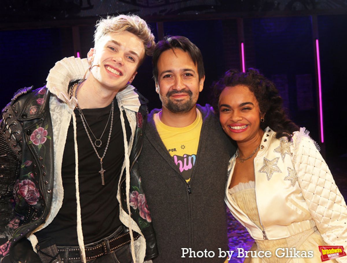 Ben Jackson Walker, Lin-Manuel Miranda and Lorna Courtney at 