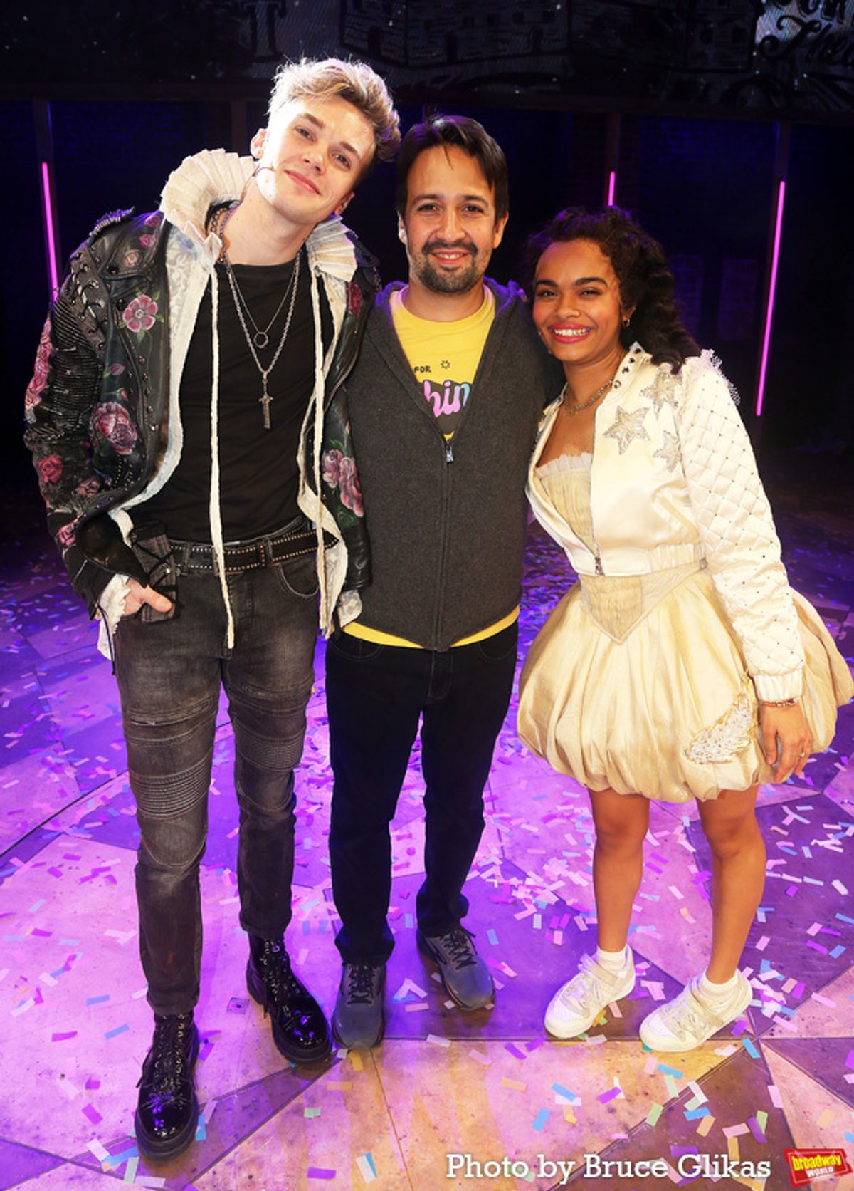 Ben Jackson Walker, Lin-Manuel Miranda and Lorna Courtney at 