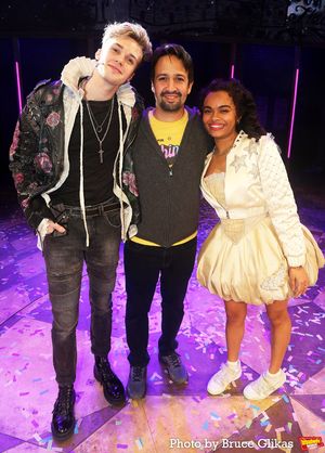 Ben Jackson Walker, Lin-Manuel Miranda and Lorna Courtney Photo