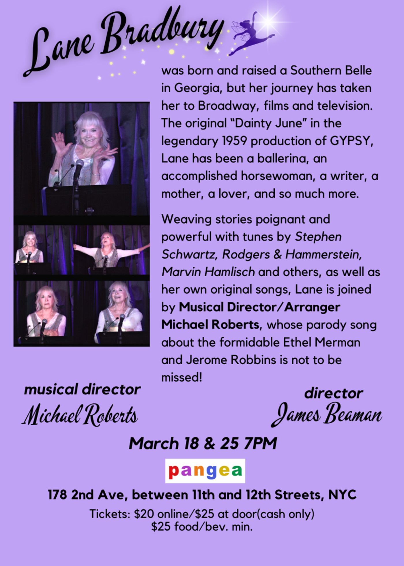 Lane Bradbury will Present WE MUST REMEMBER THESE MOMENTS at Pangea March 18 & 25 Lane Bradbury will Present WE MUST REMEMBER THESE MOMENTS at Pangea March 18 & 25 Image