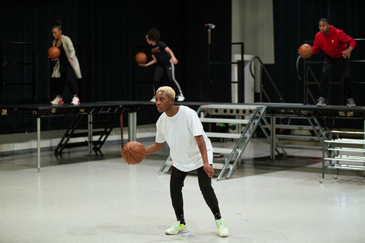 (front) Akili Ni Mali with (back, l to r) Tiffany Renee Johnson, Destini Huston and Samuel B. Jackson  at 