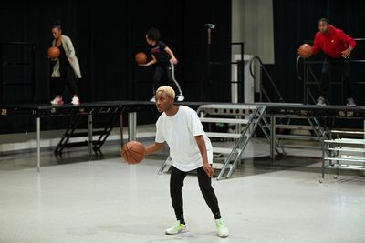 (front) Akili Ni Mali with (back, l to r) Tiffany Renee Johnson, Destini Huston and S Photo