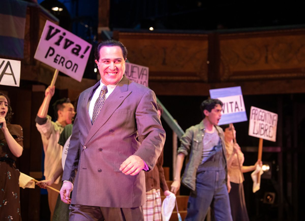 Andrew Varela and (background) the cast  at 