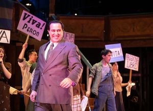 Andrew Varela and (background) the cast  Photo