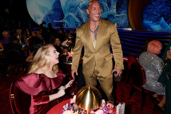 Adele and Dwayne Johnson Photo