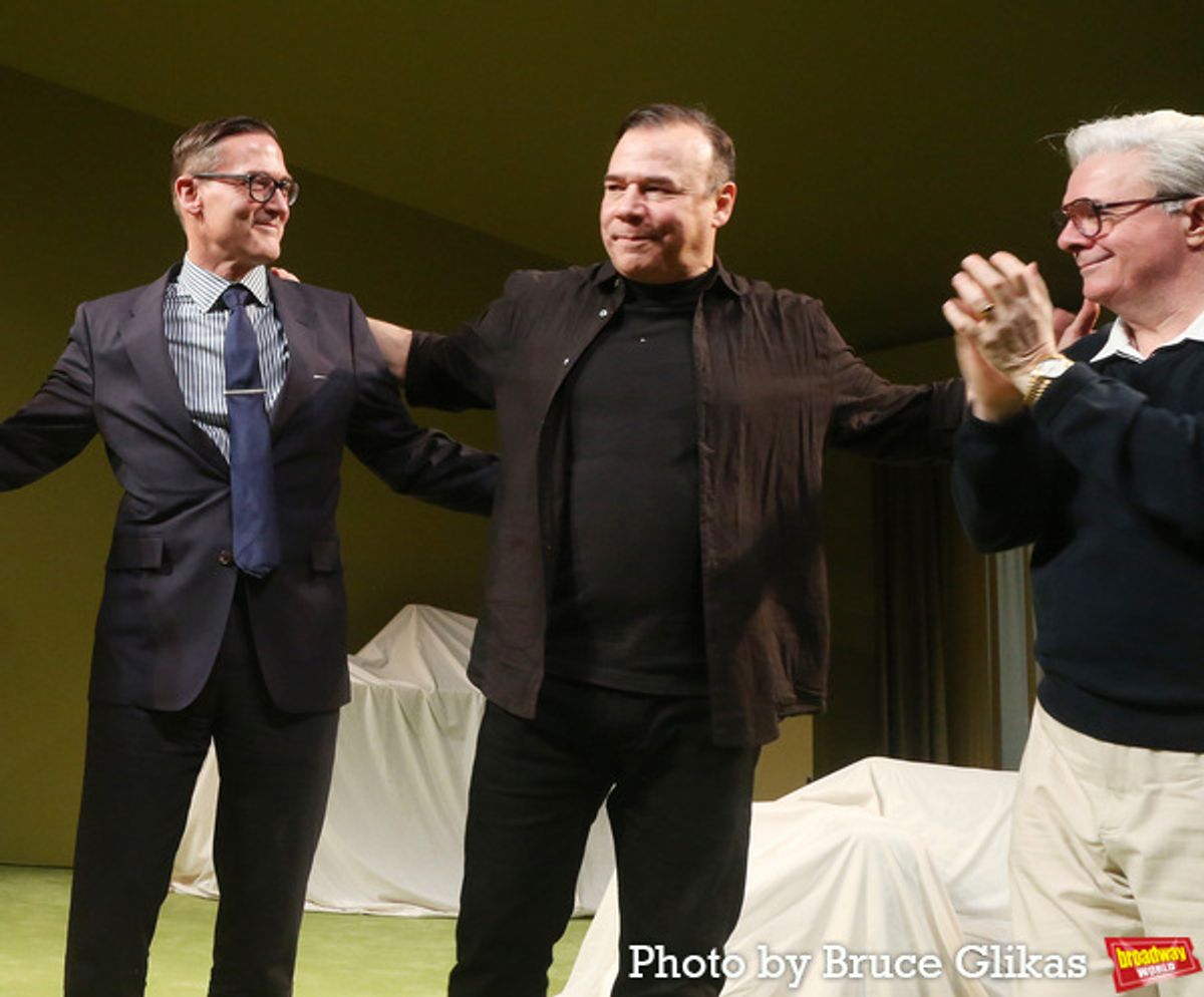 Playwright Sharr White, Danny Burstein and Nathan Lane  at 