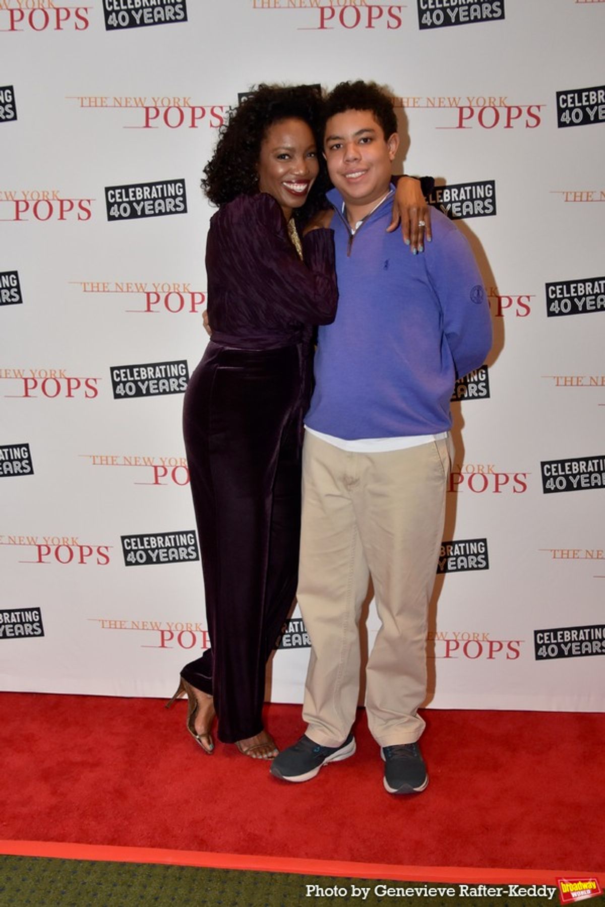 Heather Headley and her son John David at 