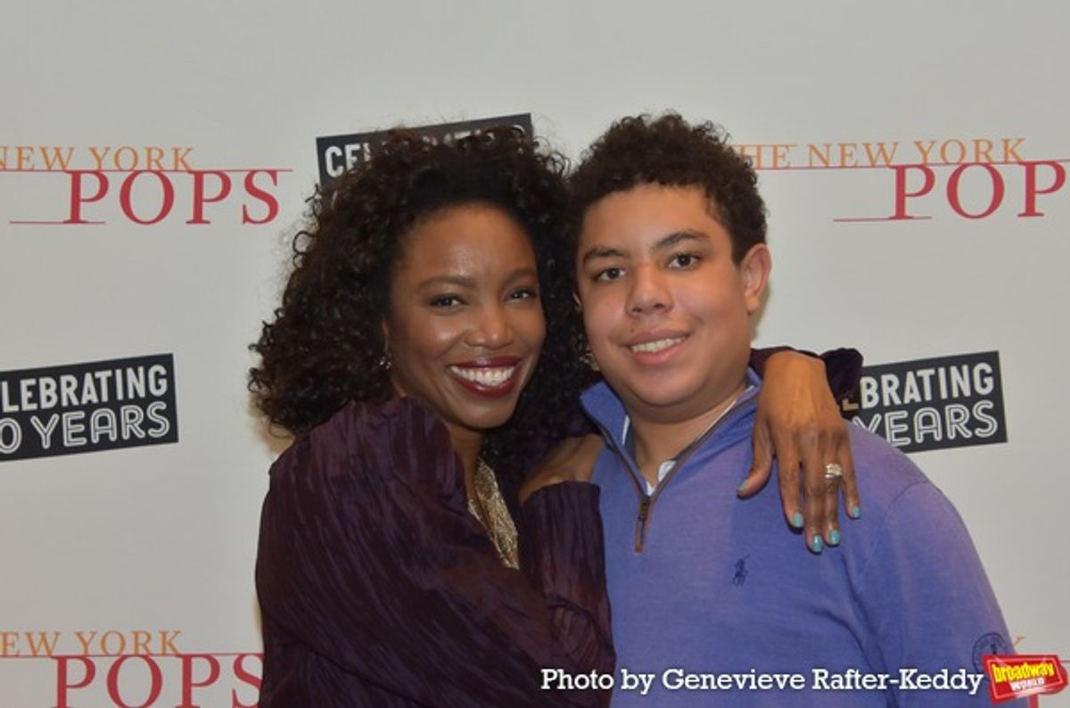 Heather Headley and her son John David at 