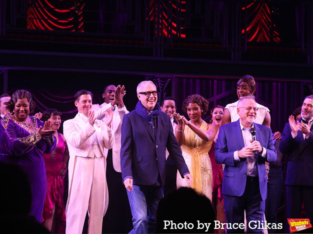 NaTasha Yvette Williams, Christian Borle, Co-Lyricist Scott Wittman, Adrianna Hicks, Composer/ Co-Lyricist Marc Shaiman, J. Harrison Ghee and Kevin Del Aguila at 