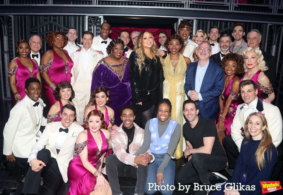 Producer Mariah Carey, Marc Shaiman, NaTasha Yvette Williams, Christian Borle, Adrianna Hicks, J. Harrison Ghee, Scott Wittman, Kevin Del Aguila, Angie Schworer, Adam Heller and The Cast including Mark Lotito, TyNia René Brandon, Ian Campayno, Gabi Campo, DeMarius Copes, Casey Garvin, Devon Hadsell, Ashley Elizabeth Hale, Jenny Hill, K.J. Hippensteel, Abby Matsusaka, Jarvis B. Manning Jr., Brian Thomas Martin, Amber Owens, Kayla Pecchioni, Richard Riaz Yoder, Charles South, Brendon Stimson, Raena White and Julius Williams at 