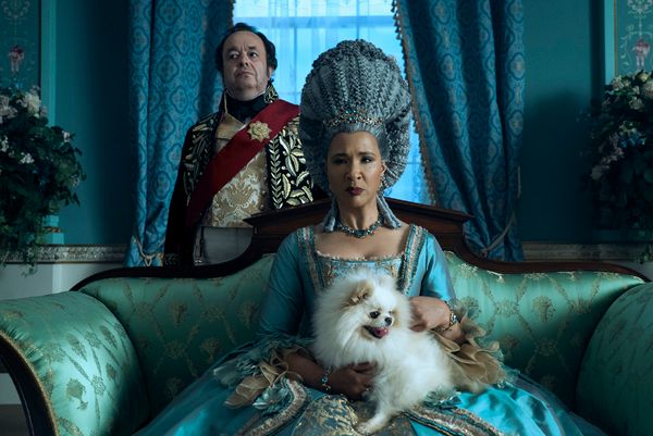 Hugh Sachs as Brimsley, Golda Rosheuvel as Queen Charlotte Photo