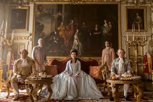 Neil Edmond as Earl Harcourt, Michelle Fairley as Princess Augusta, Richard Cunningha Photo