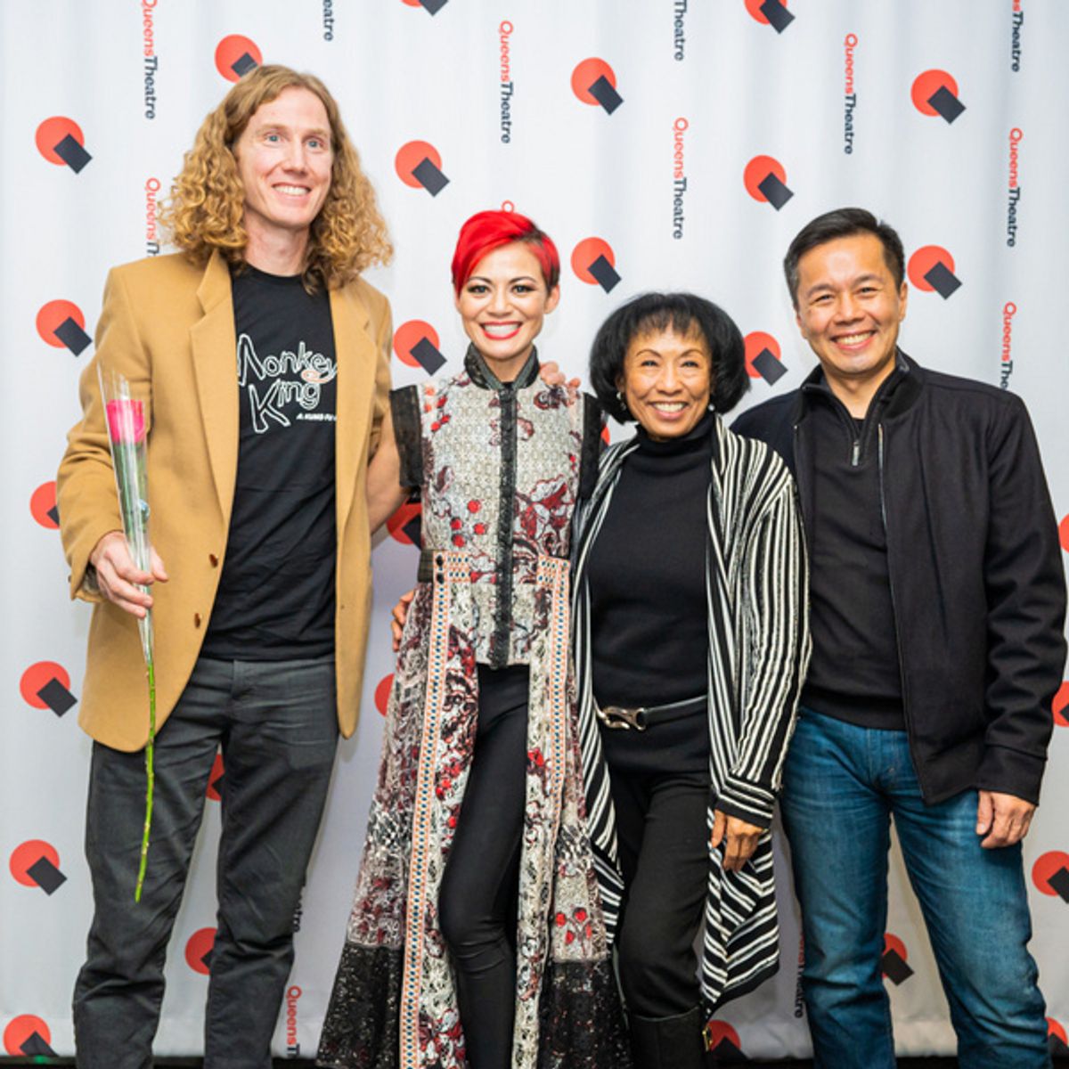 Jonathan Fadner, Kimbirdlee Fadner with National Asian Artist Project co-founders Baayork Lee and Steven Eng at 