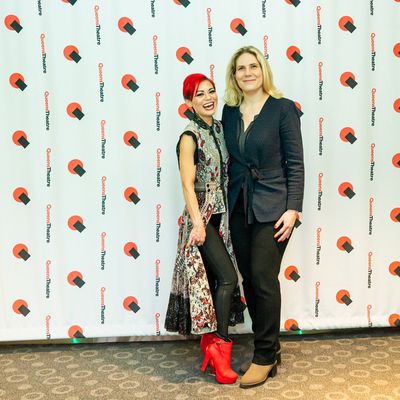 Kimbirdlee Fadner (Monkey King) and Taryn Sacramone (Executive Dir. Queens Theatre) Photo