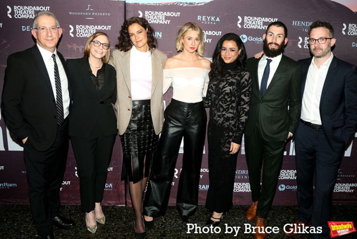 Director Barry Edelstein, Playwright Anna Ziegler, Katie Holmes, Lucy Freyer, Sarah Cooper, Dave Klasko and Eddie Kaye Thomas at 
