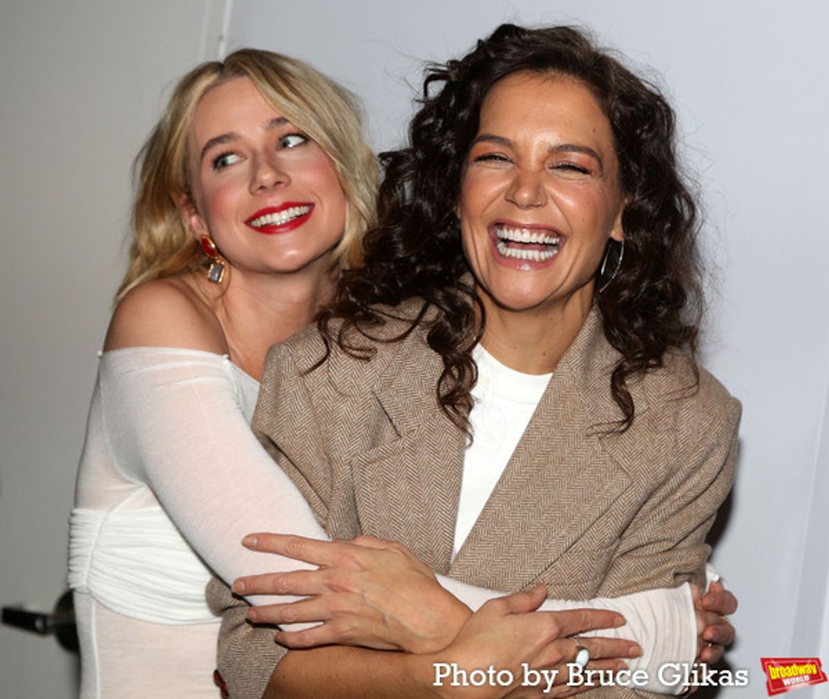 Lucy Freyer and Katie Holmes at 