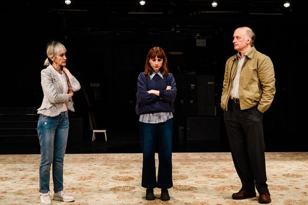 Constance Shulman, Aya Cash, Frank Wood Photo