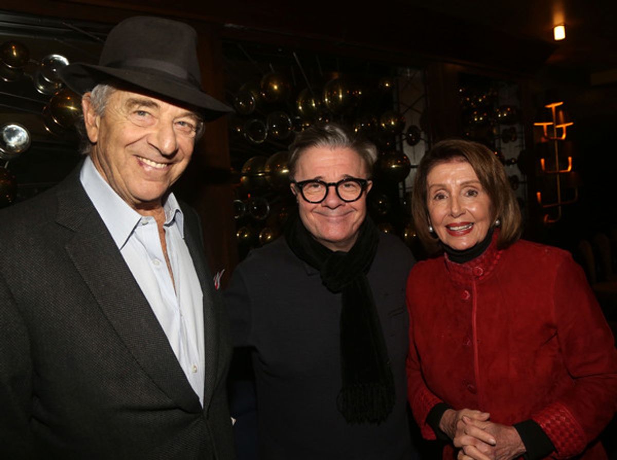 Paul Pelosi, Nathan Lane, and Nancy Pelosi at 