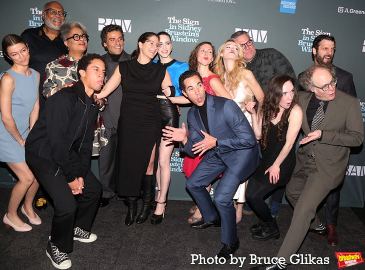 The Cast & Company of 'The Sign in Sidney Brustein's Window' including Oscar Isaac, Rachel Brosnahan, Gus Birney, Julian De Niro, Glenn Fitzgerald, Andy Grotelueschen, Miriam Silverman, Raphael Nash Thompson, Joey Auzenne, Gregory Connors, Brontë England-Nelson, Amelia Pedlow, Joi Gresham and Director Anne Kaufman  at 