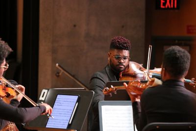 Justus Ross (violin), Edward W. Hardy (viola) & Dr. Amyr Joyner (violin): Griot Strin Photo