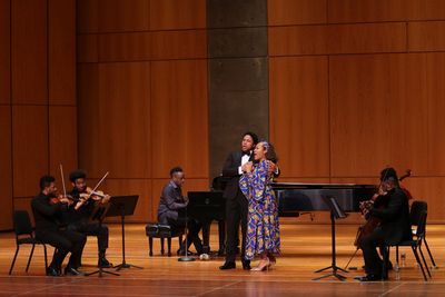 Dr. Amyr Joyner (violin), Justus Ross (violin), Damien Sneed (piano), Justin Austin ( Photo