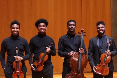 Dr. Amyr Joyner (violin), Justus Ross (violin), Boubacar Diallo (cello) & Edward W. H Photo