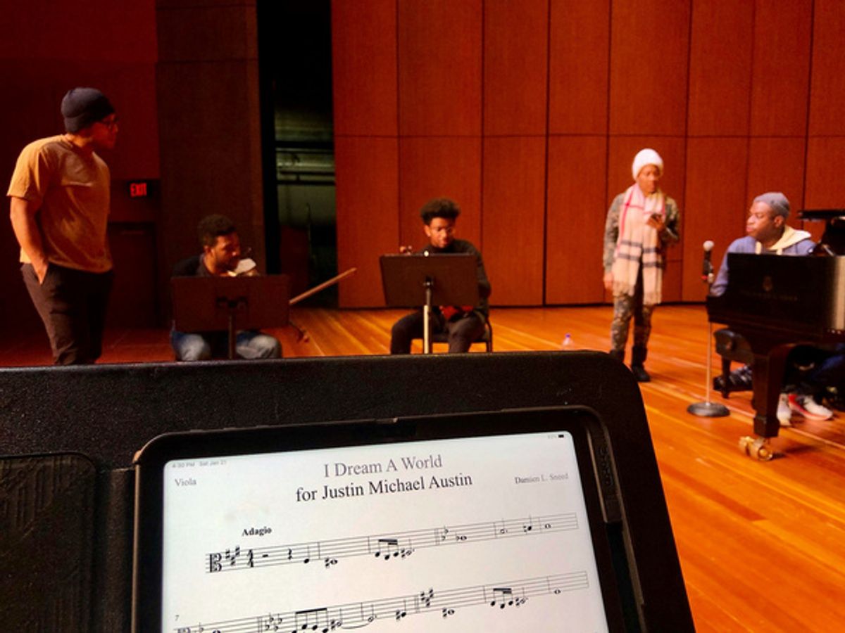 Justin Austin (baritone), Dr. Amyr Joyner (violin), Justus Ross (violin), Janinah Burnett (soprano) & Damien Sneed (piano) at 