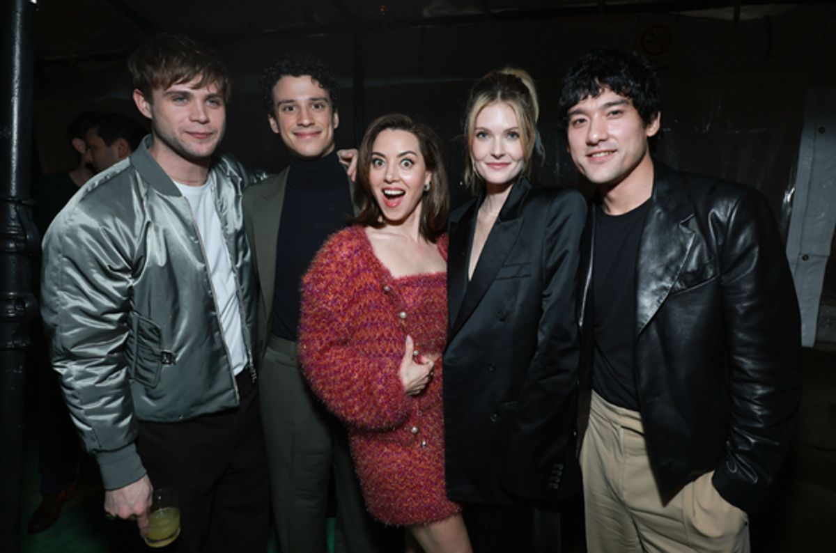 Leo Woodall, Adam DiMarco, Aubrey Plaza, Meghann Fahy, Will Sharpe at 