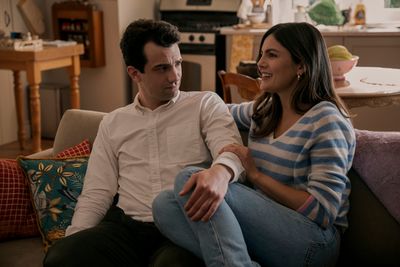 Jay Baruchel as Carter Perlmutter, Monica Barbaro as Emma Brunner Photo