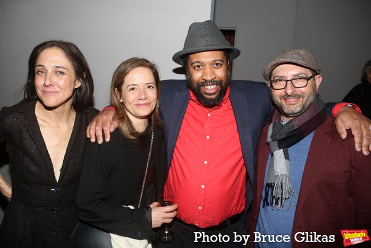 Lily Thorne, Mimi O'Donnel, Playwright Thomas Bradshaw and Executive Director of The New Group Adam Bernstein at 