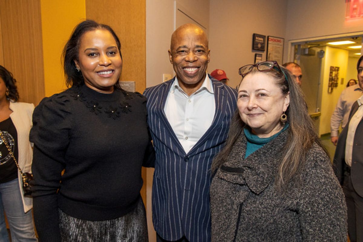 Yemi Benedict-Vatel, Mayor Eric Adams, and Mary Rose Lloyd at 