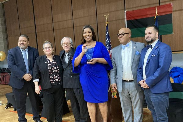 Alvin Bragg, Diana Ayala, Lew Zuchman, Letitia James, Eddie Gibbs, Jose M. Serrano Photo