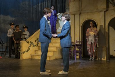 Cameron Mann (SHS ''24) as Sebastian and Quinn Mulvey (SHS ''23) as Viola in Staples  Photo