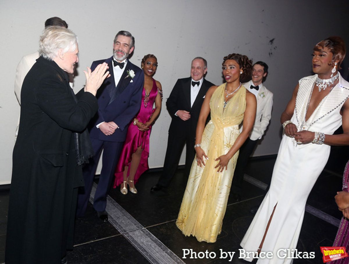 Glenn Close, Christian Borle, Kevin Del Aguila, Adam Heller, Adrianna Hicks and J. Harrison Ghee and cast at 