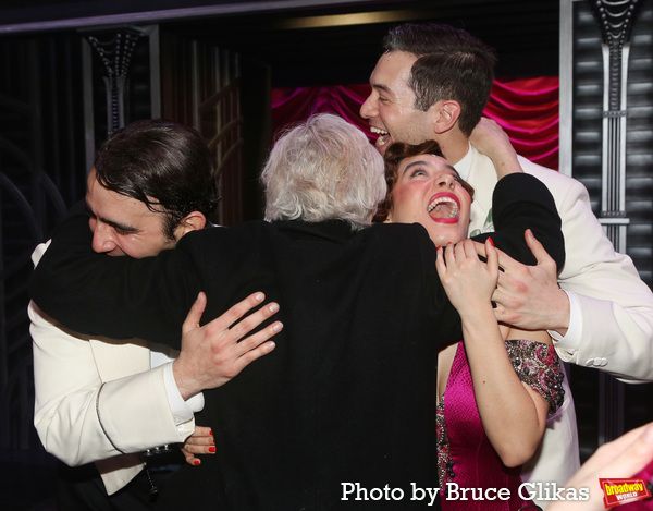 Glenn Close hugs the cast backstage Photo