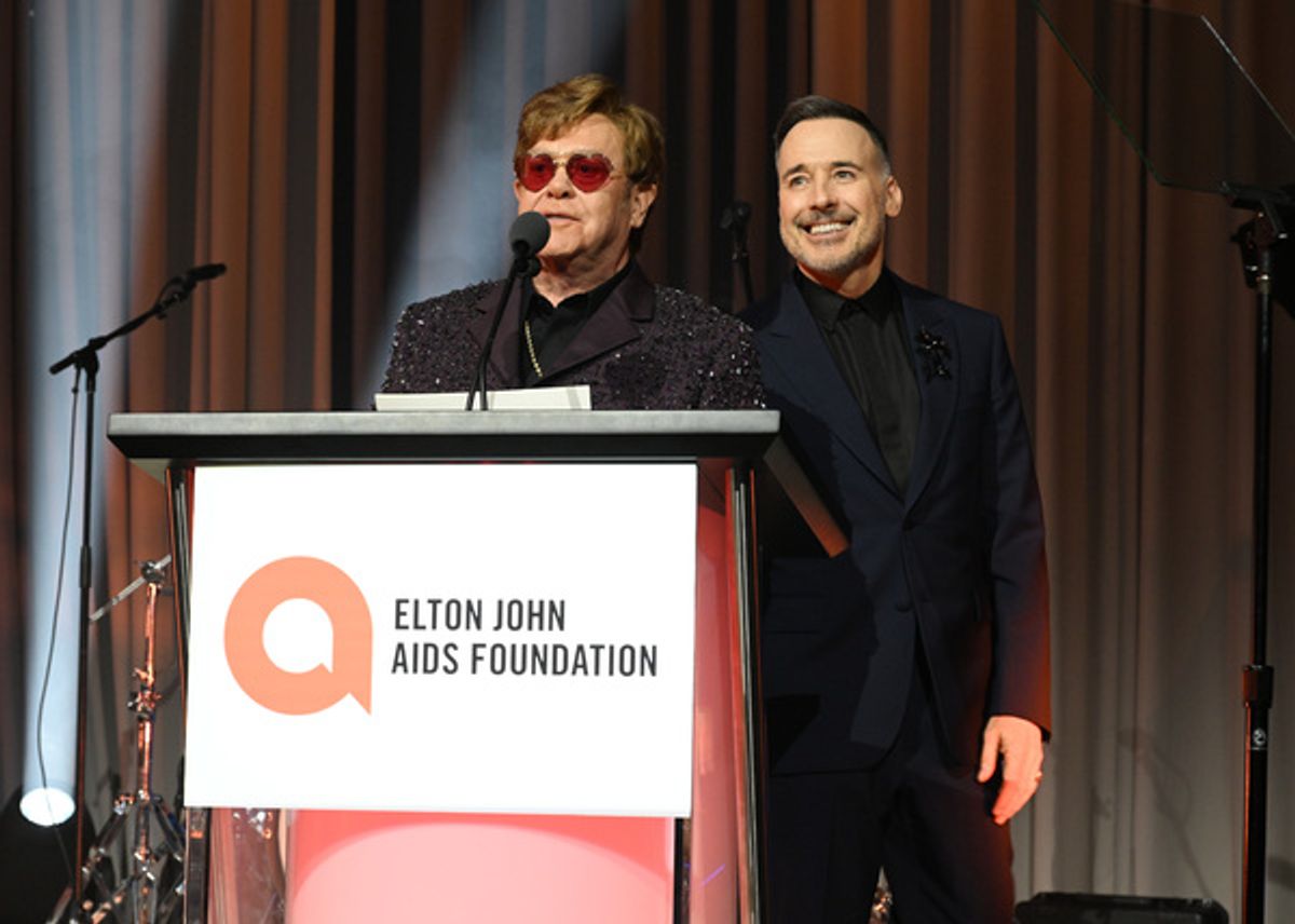 Elton John and David Furnish at 
