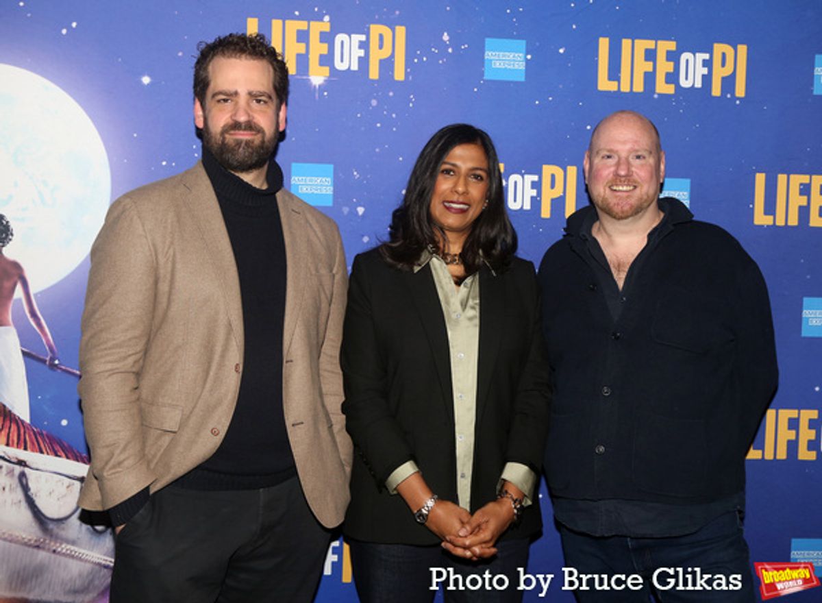 Director Max Webster, Playwright Lolita Chakrabarti and Co-Puppet Designer and Movement Director Finn Caldwell at 
