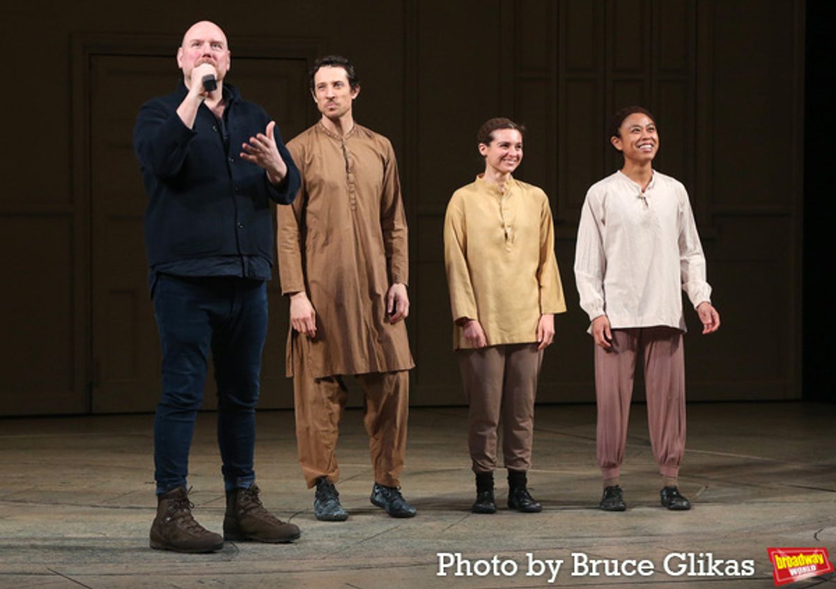 Co-Puppet Designer and Movement Director Finn Caldwell, Jonathan David Martin, Betsy Rosen and Nikki Calonge at 